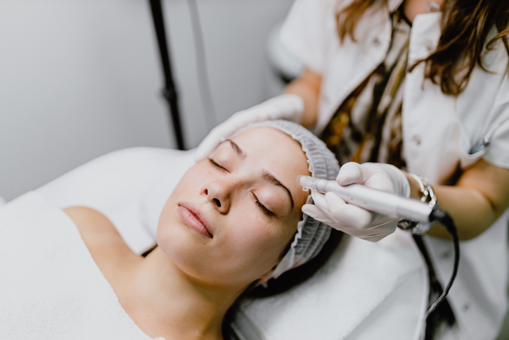 young woman having collagen induction therapy